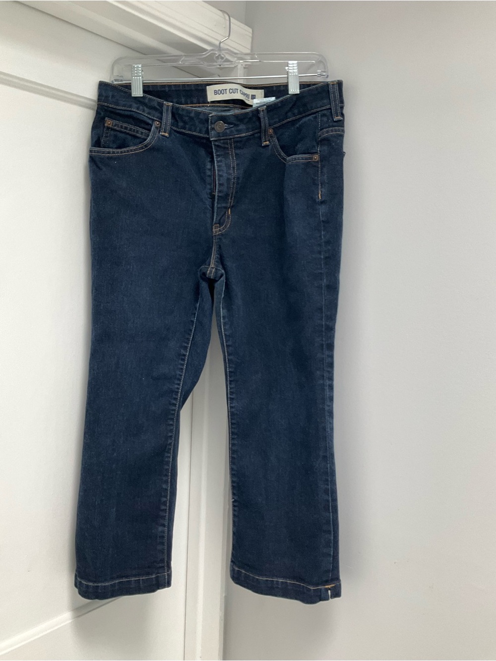 Dark Blue Boot Cut Capri Women’s Jeans